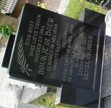 Noordwijk 147 Boukje de Boer Grafschrift