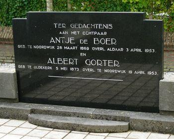 Noordwijk 31 Echtpaar De Boer&Gorter Grafschrift