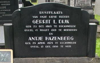 Noordwijk 176 Gerrit Lubberts Dijk Grafschrift