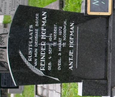 Noordwijk 172 Reinder Hofman Grafschrift