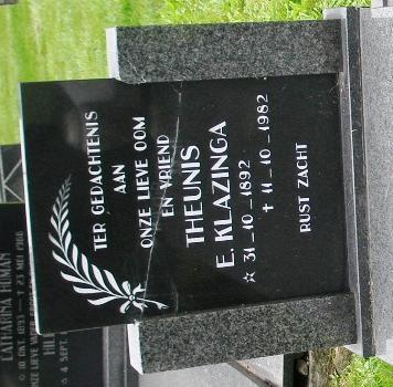 Noordwijk 215 Theunis E. Klazinga Grafschrift