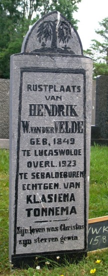 Noordwijk 158 Hendrik Wiebes van der Velde