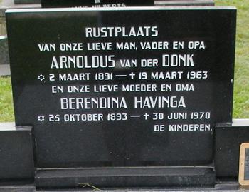 Noordwijk 224 Echtpaar Van der Donk&Havinga Grafschrift