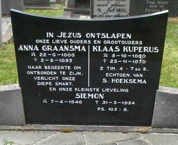 Noordwijk 95 Fam. Kuperus Grafschrift