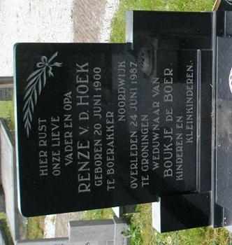 Noordwijk 146 Renze van der Hoek Grafschrift